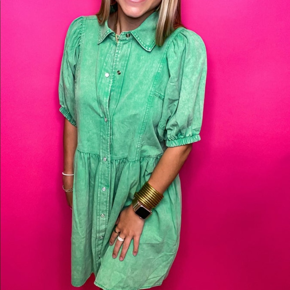 Entro green denim dress